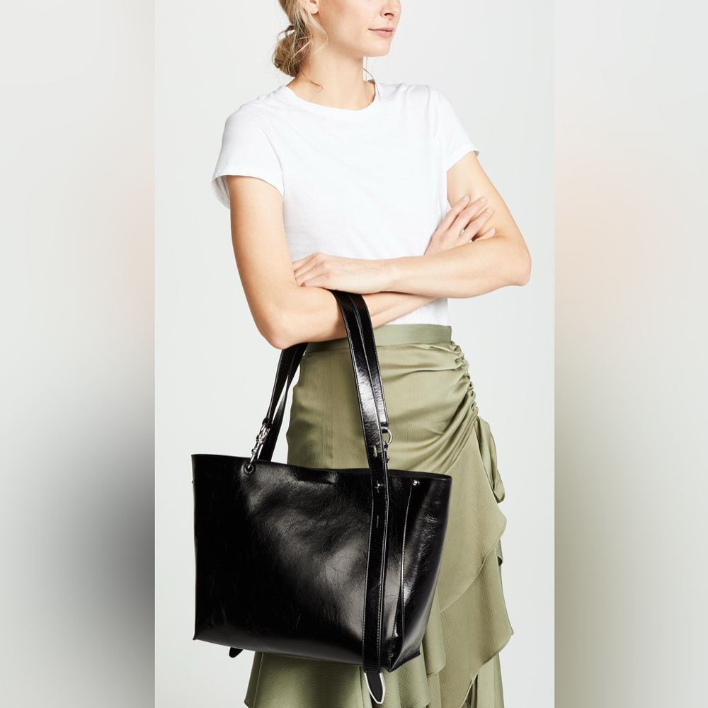 Rebecca Minkoff Stella Black Leather Large Tote Bag